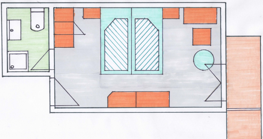 Grundriss Doppelzimmer Nebelhorn