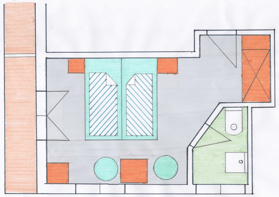 Grundriss Doppelzimmer Wannenkopf Grundriss Doppelzimmer Wannenkopf