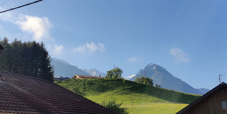 Aussicht vom Balkon Doppelzimmer Nebelhorn